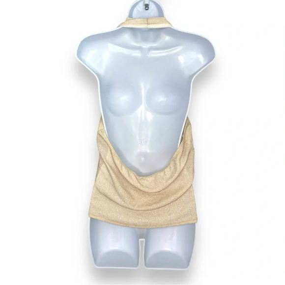 Bluebell Gold Glitter Halter Top New with Tags. Hook-and-eye closure - Picture 7 of 8